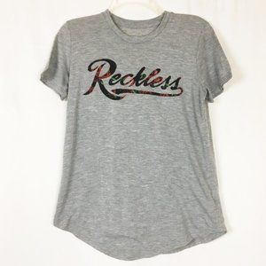 Reckless gray floral graphic t-shirt XS